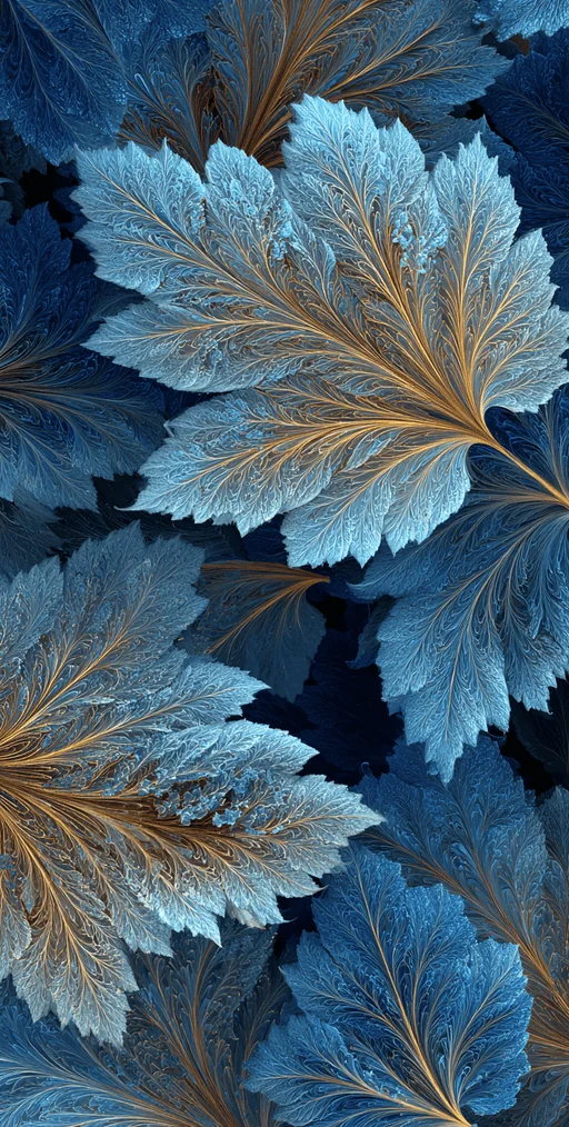 Hyperrealistic Frosty Intricate Leaf Pattern