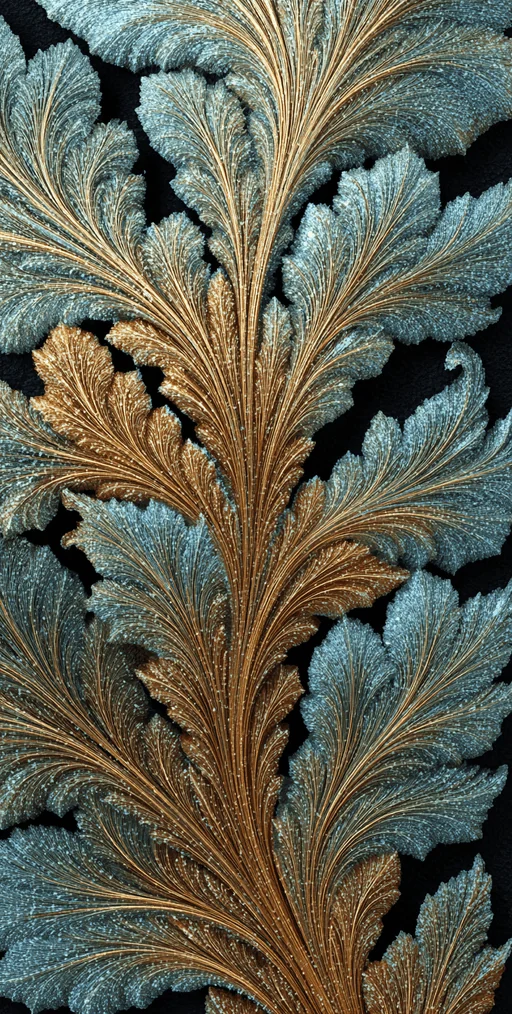 Hyperrealistic Frosty Intricate Leaf Pattern