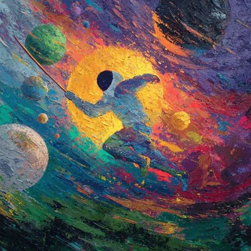 Galactic Explorer with Torch Sword on Earth