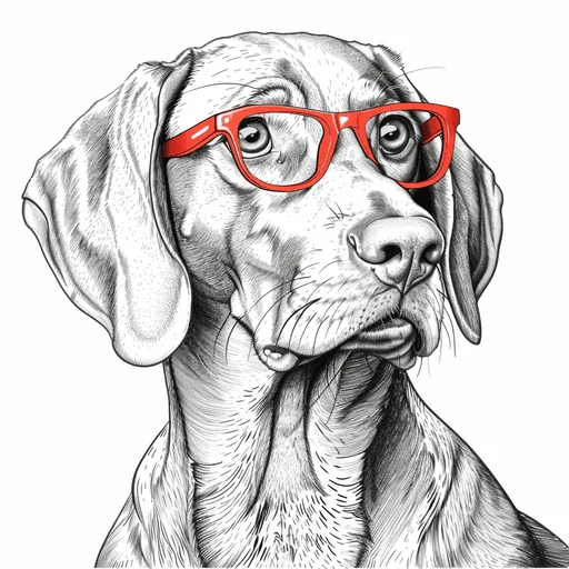 Jack Russell Terrier with Red Heart-Shaped Glasses