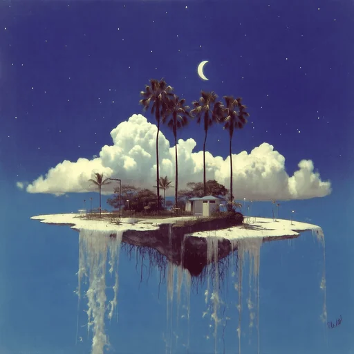 Surreal Eye Waterfall in Dreamlike Landscape