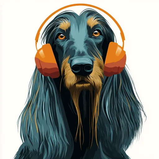 Bichon Frisé Wearing Pink Headphones