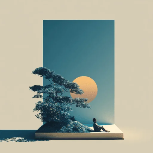 Minimalist Beethoven Playing Piano Illustration