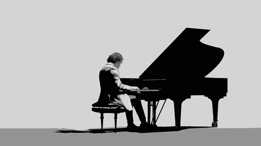 Minimalist Beethoven Playing Piano Illustration