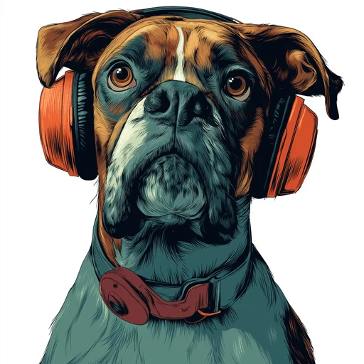 Bichon Frisé Wearing Pink Headphones