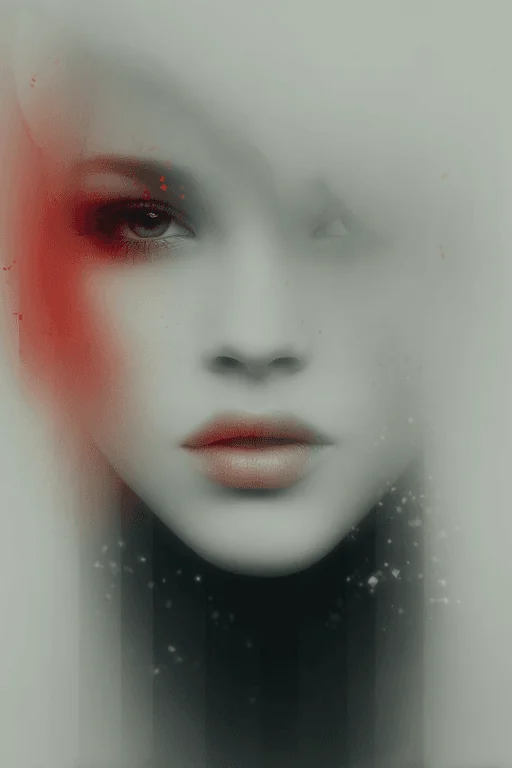 Gothic Surreal Portrait of Pale Doll Face