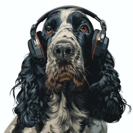 Bichon Frisé Wearing Pink Headphones