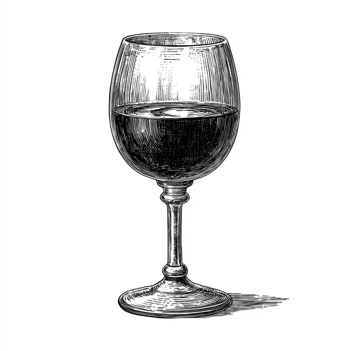 Hand-Drawn Wine Glass Sketch