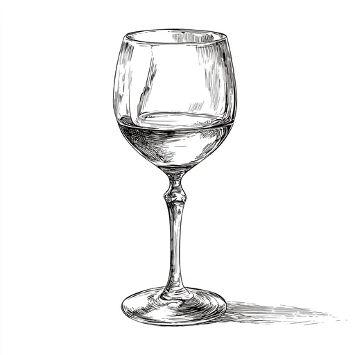 Hand-Drawn Wine Glass Sketch