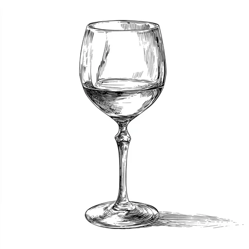 Hand-Drawn Wine Glass Sketch