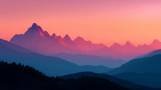 Sunset over Dachstein Massif with Alpine Peaks