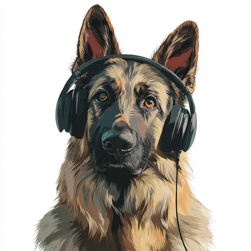 Bichon Frisé Wearing Pink Headphones