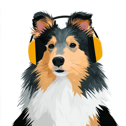 Bichon Frisé Wearing Pink Headphones