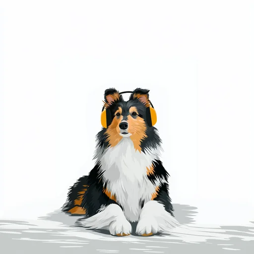 Bichon Frisé Wearing Pink Headphones