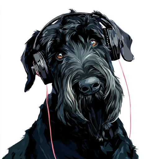 Bichon Frisé Wearing Pink Headphones