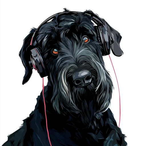 Bichon Frisé Wearing Pink Headphones