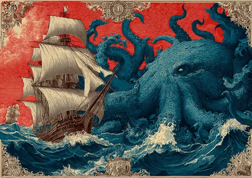 Monstrous Octopus-Coelacanth Attack