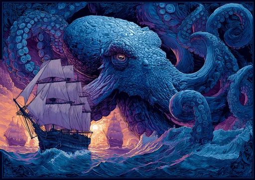 Monstrous Octopus-Coelacanth Attack