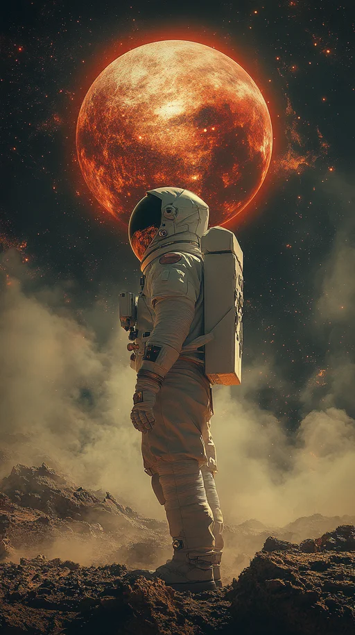 Astronaut on an Alien Desert Landscape