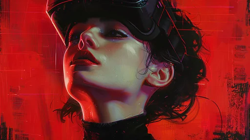 Cyberpunk Portrait with Red Backdrop