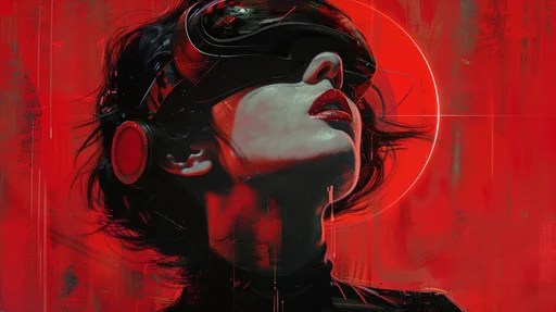 Cyberpunk Portrait with Red Backdrop