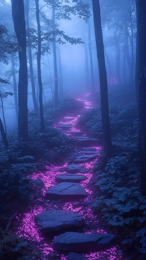 Ethereal Misty Forest at Dawn