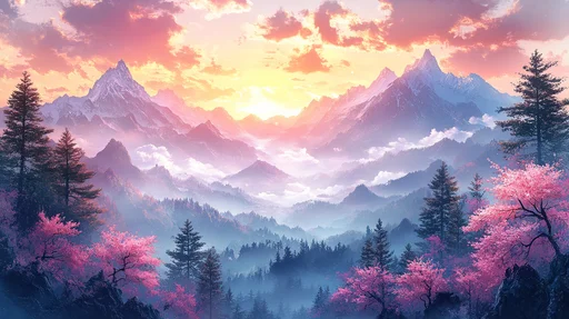 Serene Alpine Mountains at Golden Hour