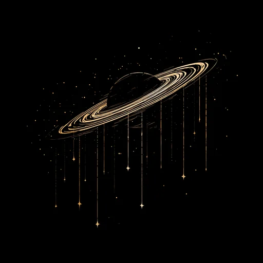 Elegant Gold Saturn Illustration