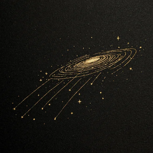 Elegant Gold Saturn Illustration