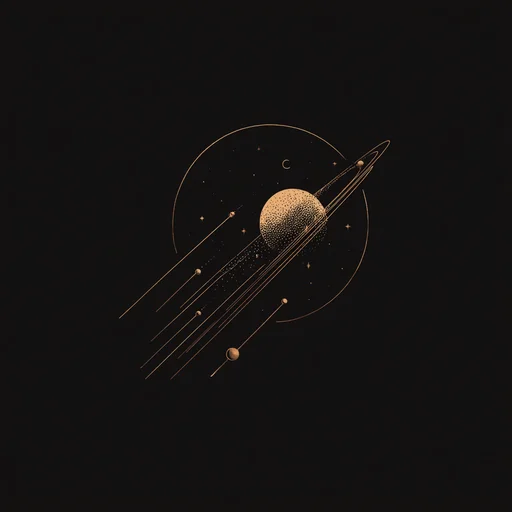 Elegant Gold Saturn Illustration