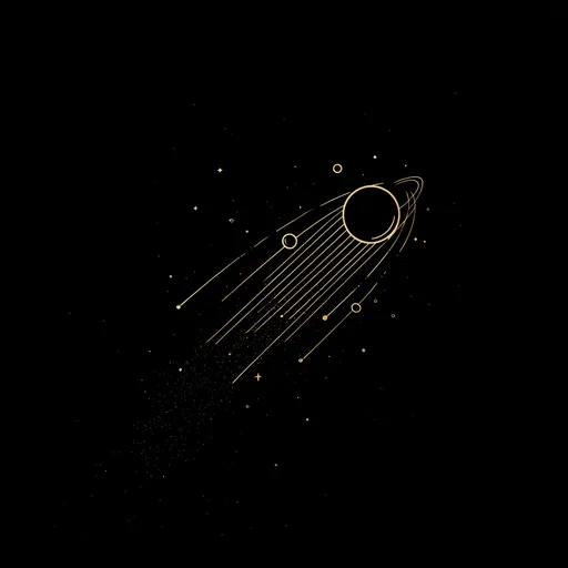 Elegant Gold Saturn Illustration